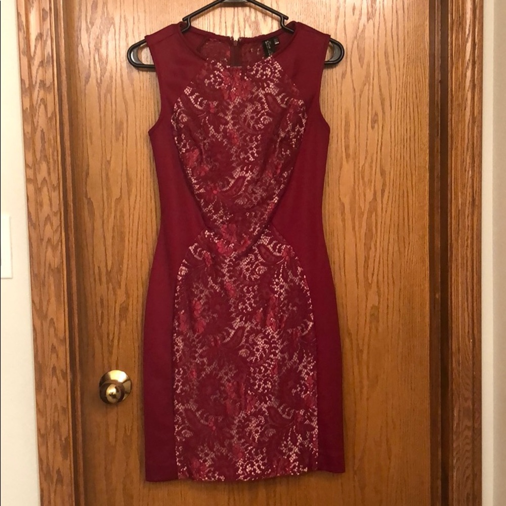 Maroon Ever Pretty fitted dress size 6